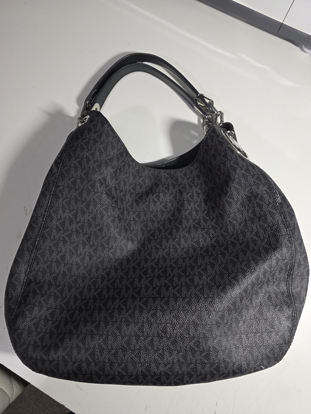 Michael Kors Black Signature Shoulder Hobo Bag